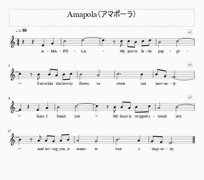 大正9年 19年 初出アマポーラ ヒナゲシの花 採譜コード付練習第6回 ソリッドなタコ